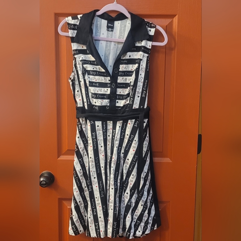 Alice in Wonderland button front dress size L